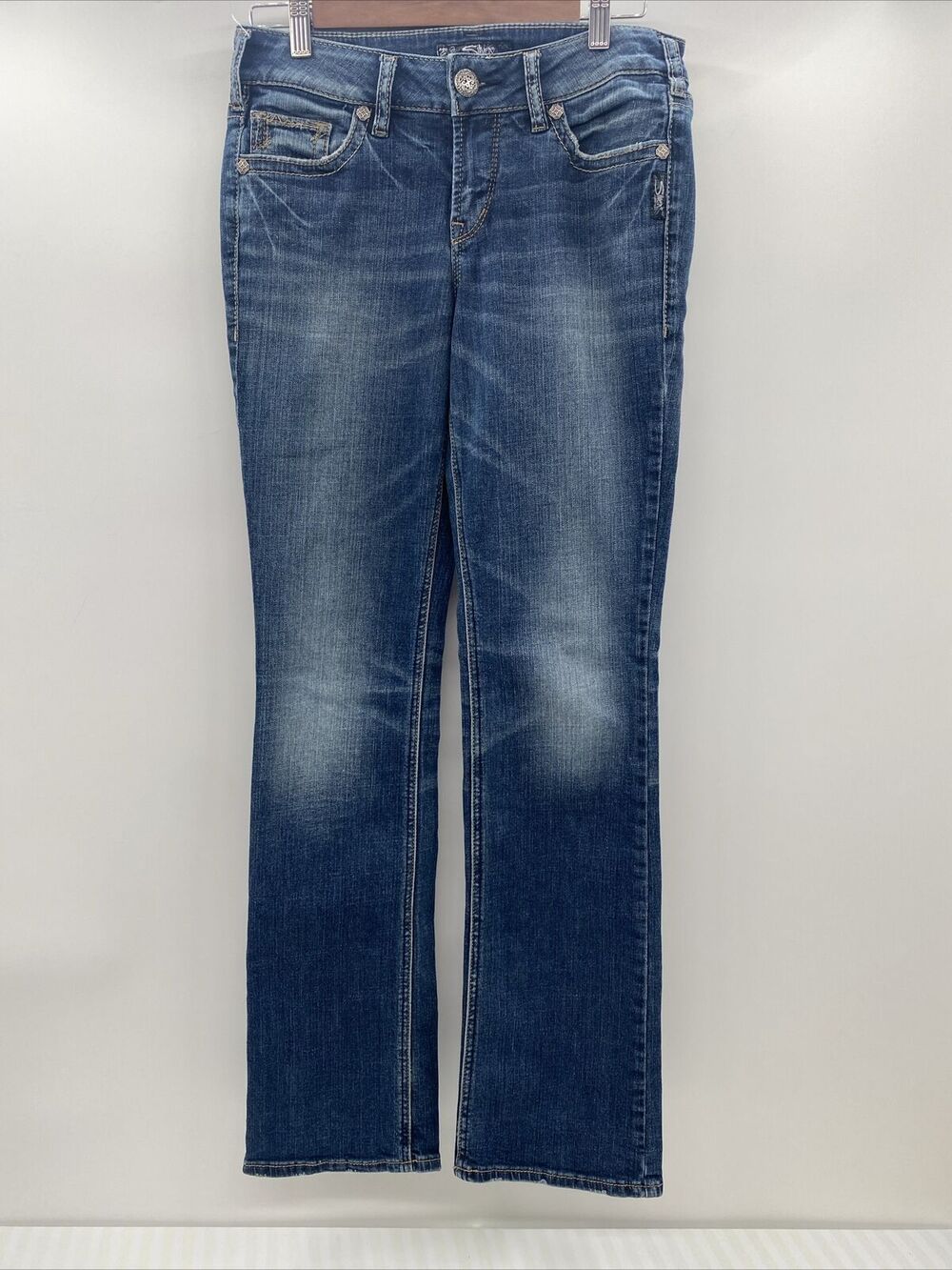Silver Womens Jeans Size SZ 28 X 33 Suki Super Stretch Mid Slim Boot Denim